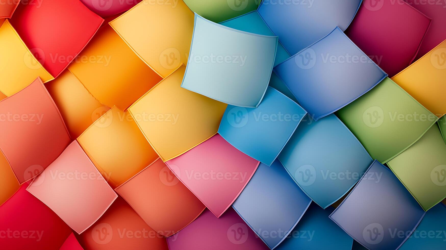 Colorful abstract arrangement of layered paper squares creating a vibrant textured background photo