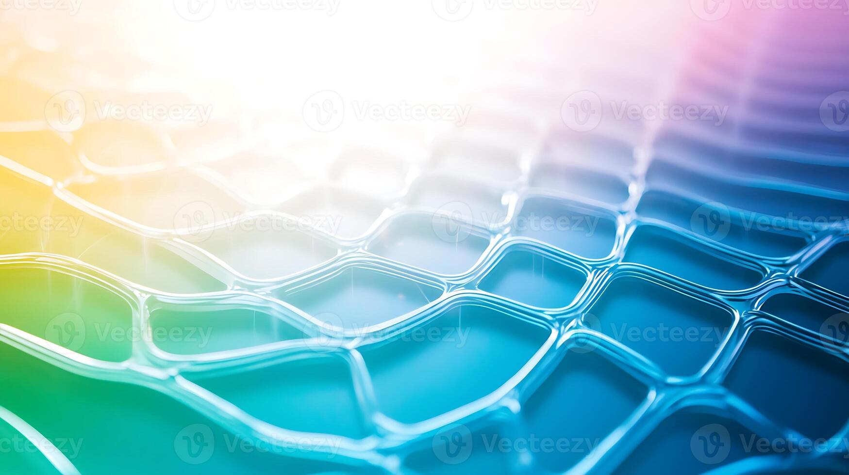 Colorful abstract background featuring a grid-like pattern of translucent bubbles and light photo