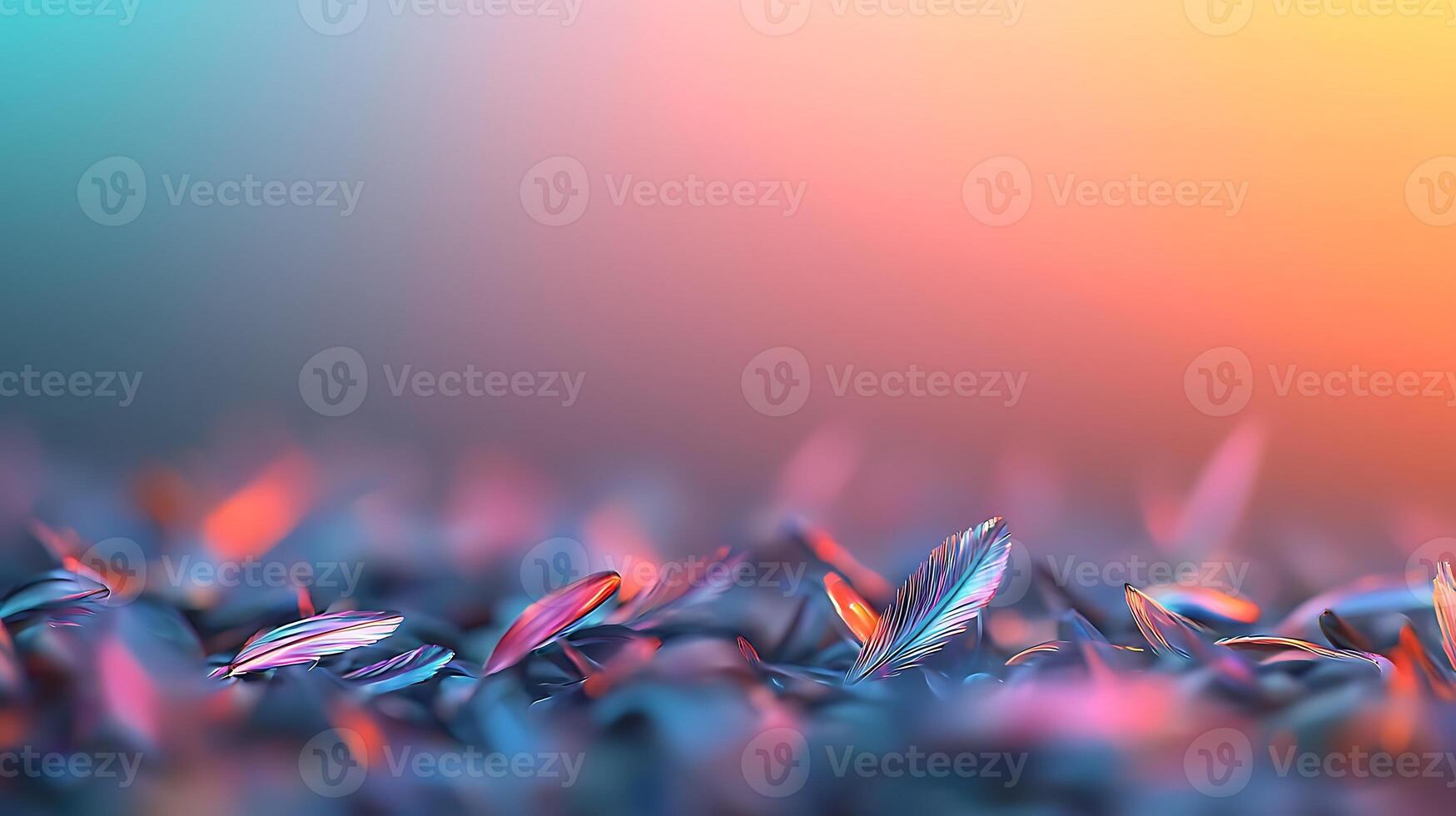 Colorful abstract background with shimmering leaf-like shapes, creating a vibrant atmosphere photo