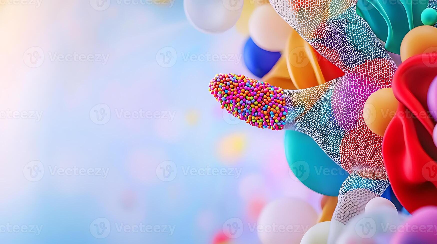 Colorful abstract design featuring organic shapes and textures with a vibrant background photo