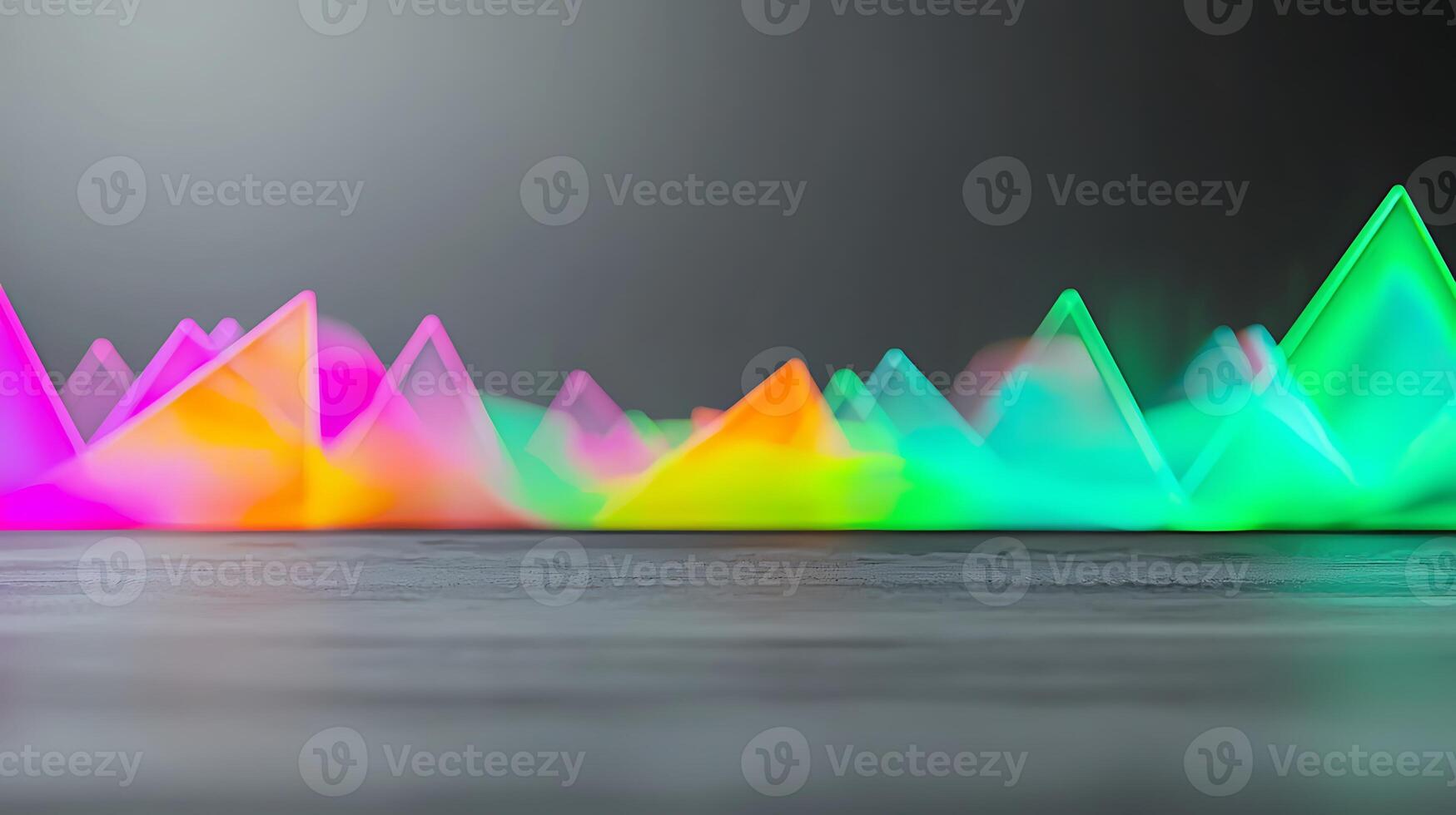 Colorful abstract sound wave visual representation with vibrant peaks and soft background photo