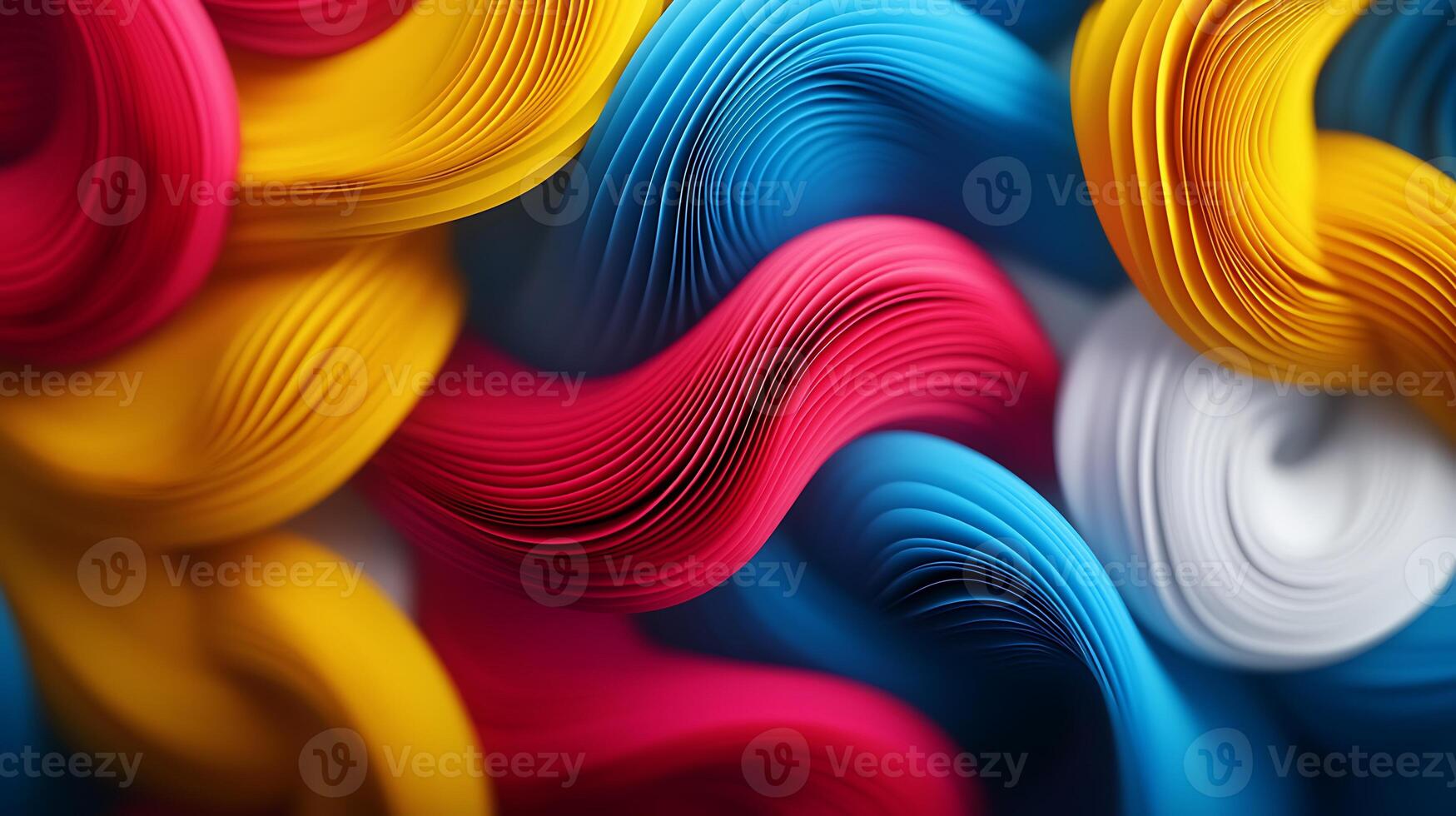 Colorful abstract wave patterns intertwining, creating a vibrant visual texture for design use photo