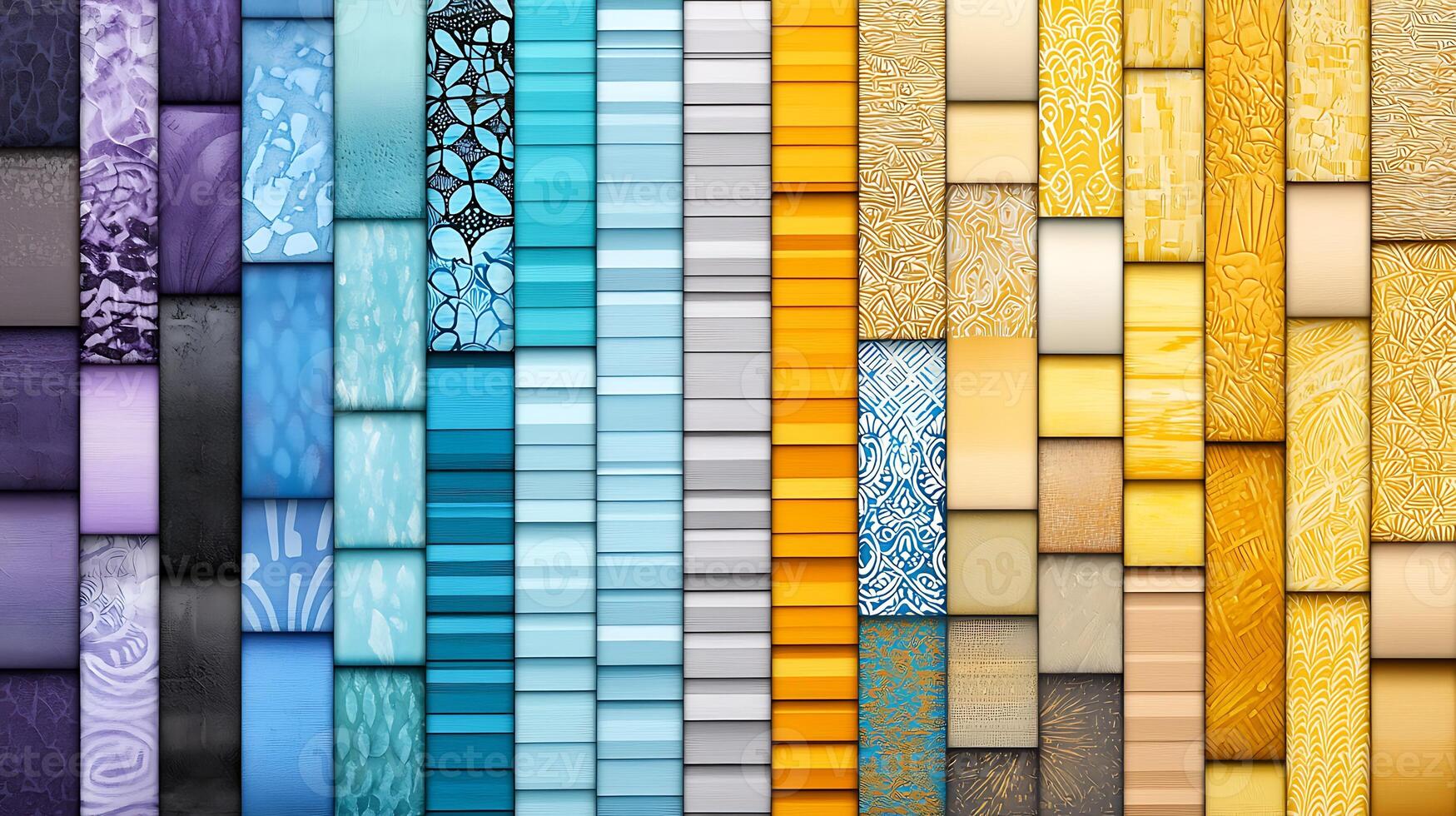 Colorful array of textured tiles arranged in a visually appealing pattern showcasing various designs photo