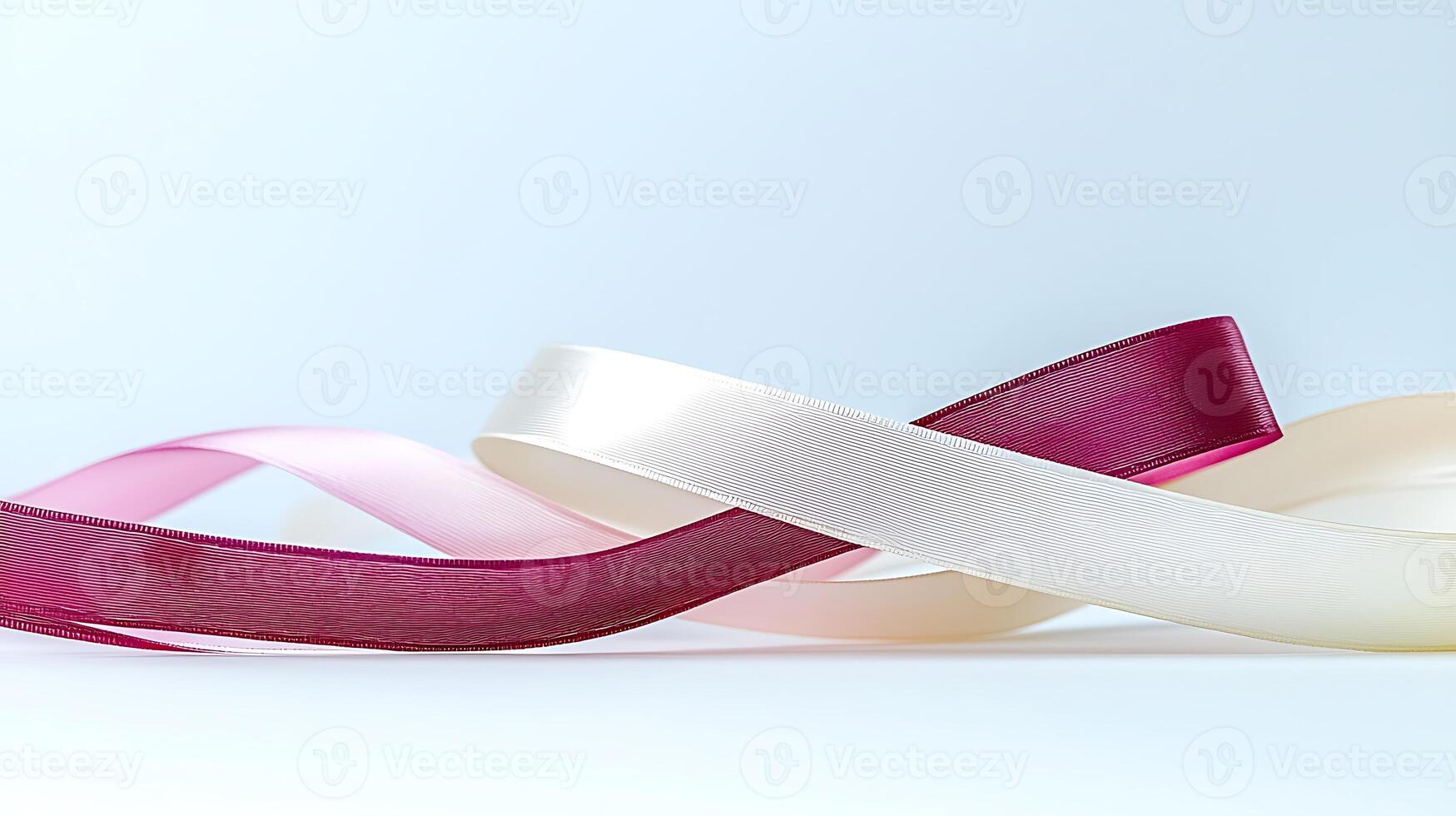 Colorful assortment of decorative ribbons elegantly intertwined on a soft background photo