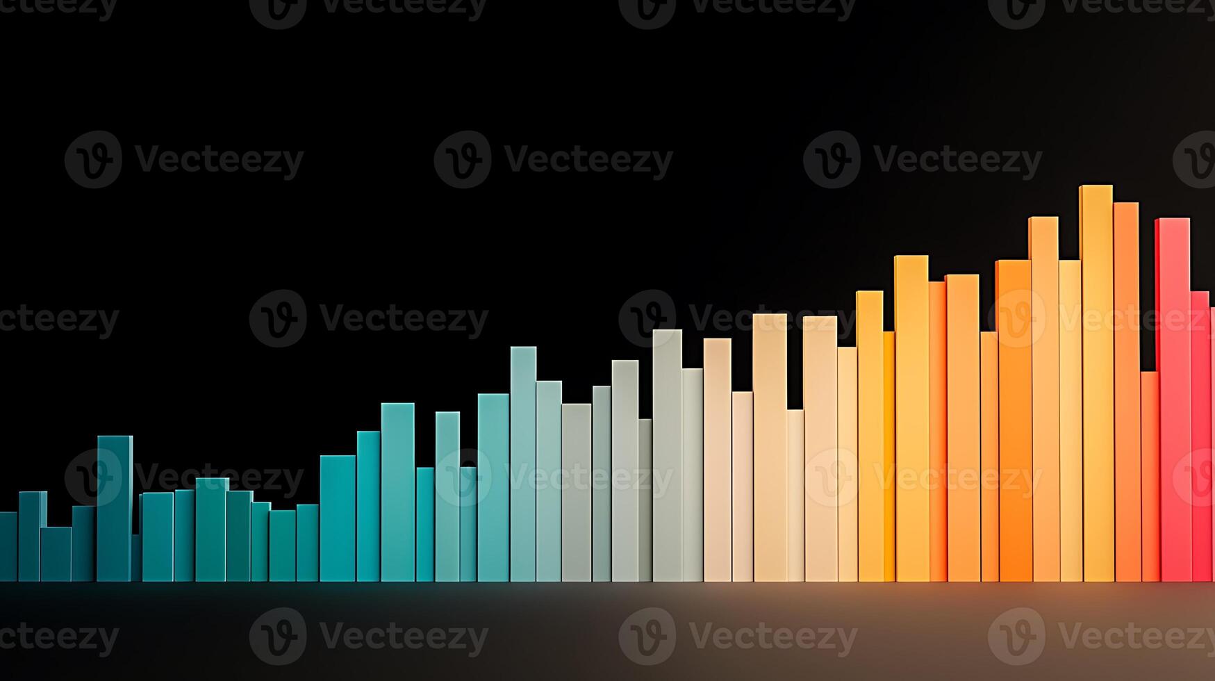 Colorful bar graph representing data growth over time against a dark background photo