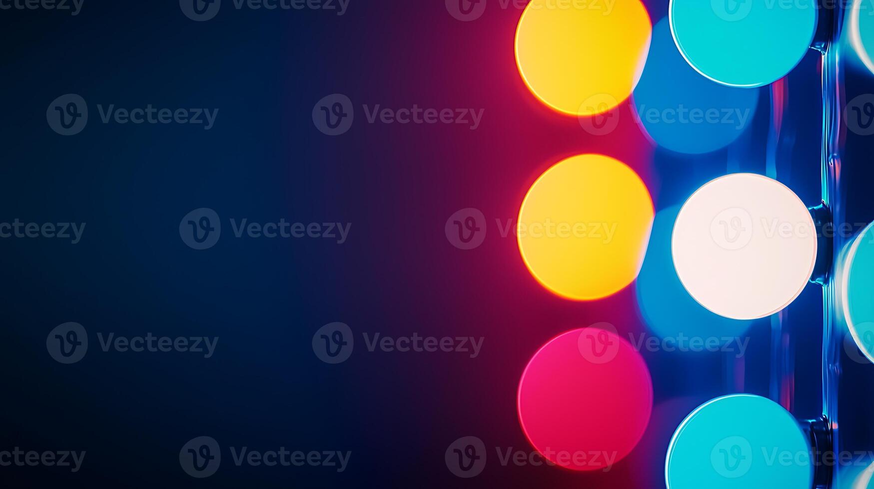 Colorful bokeh lights creating a vibrant atmosphere against a dark background photo
