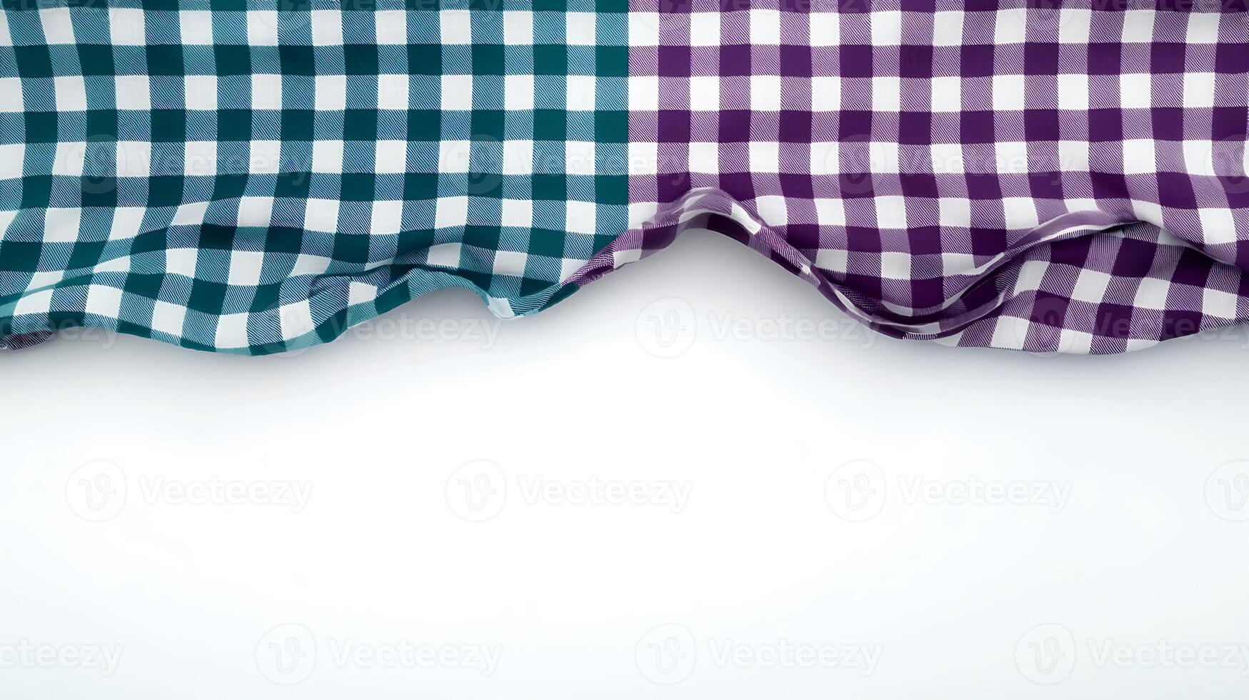 Colorful checkered fabric draped elegantly, showcasing vibrant patterns against a clean backdrop photo