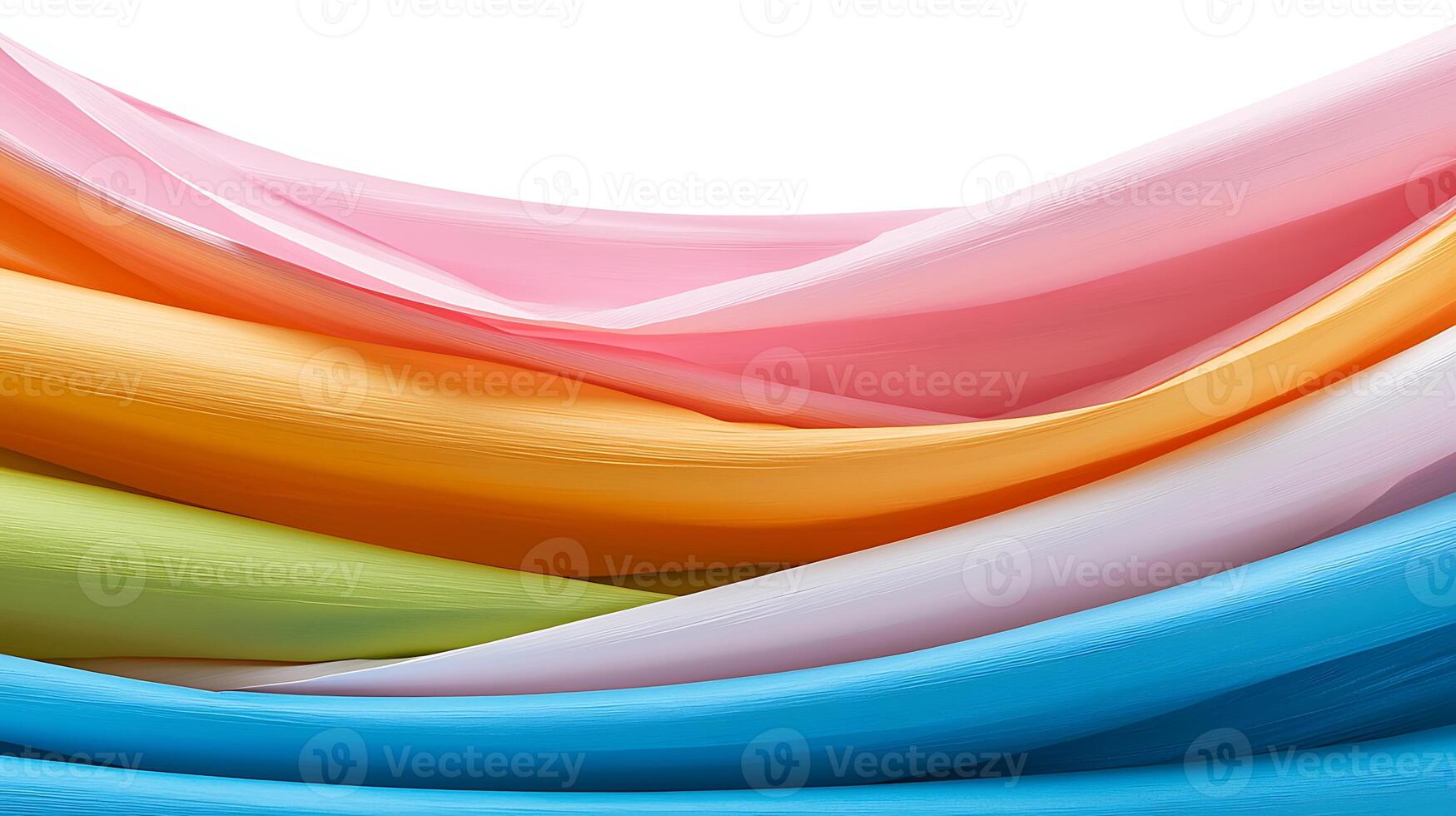 Colorful flowing fabric waves in soft pastel tones, creating a serene and artistic background photo