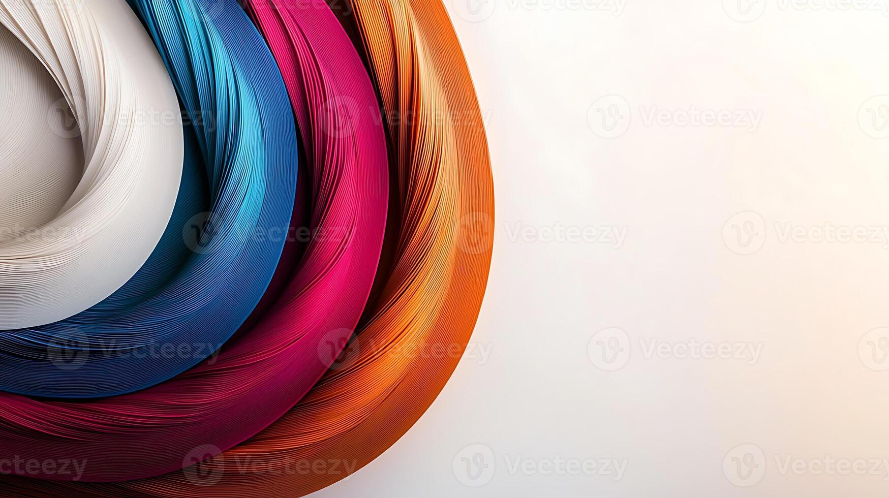 Colorful flowing fabric waves in soft light, creating a dynamic and artistic background photo