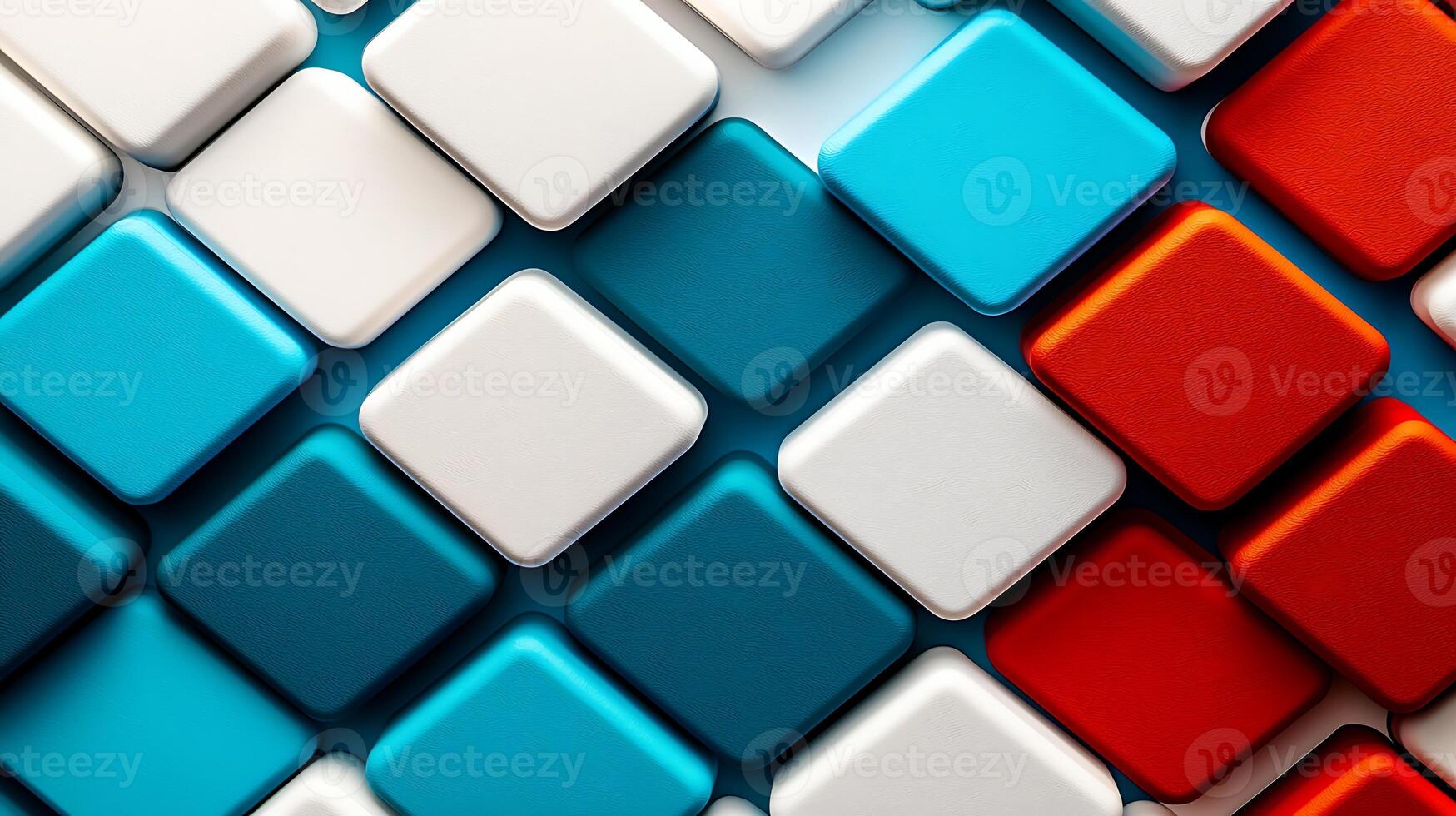 Colorful geometric arrangement of square tiles in vibrant shades creating a modern abstract background photo