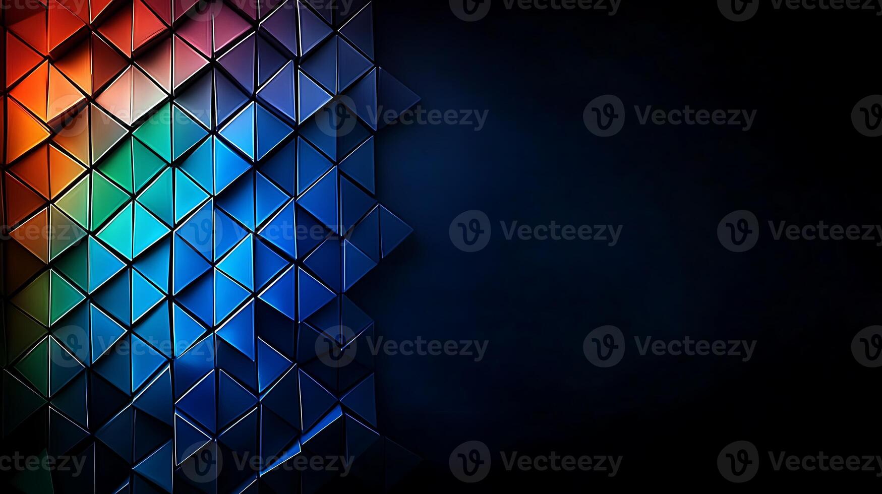 Colorful geometric patterns with a gradient background creating a vibrant abstract design photo
