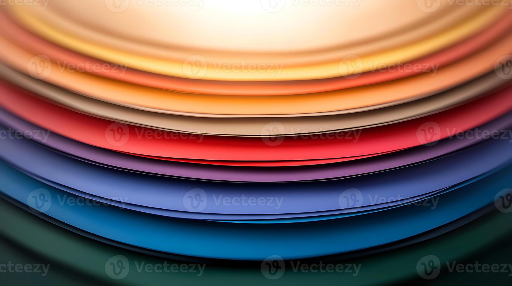 Colorful layered paper sheets arranged in a gradient, creating a vibrant artistic background effect photo
