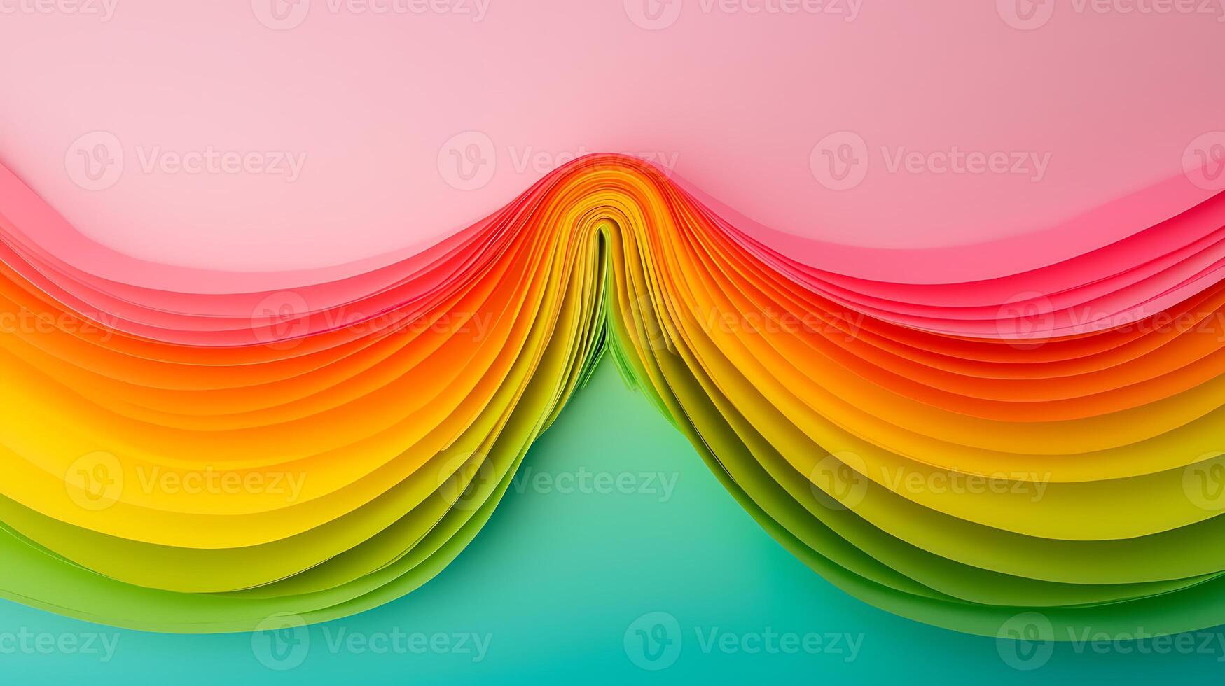 Colorful layered paper waves creating a vibrant abstract background with soft gradients photo