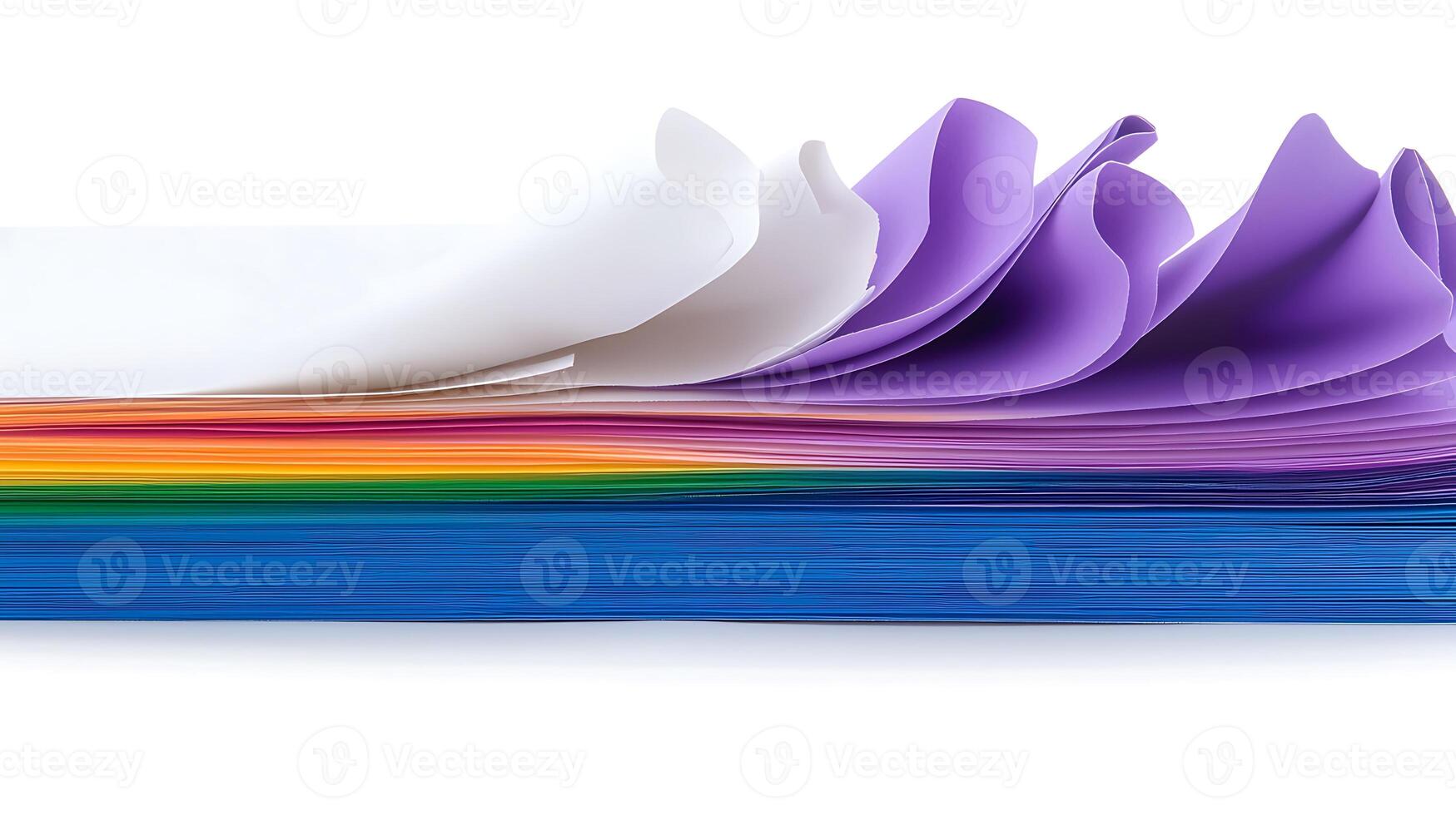 Colorful layers of paper showcasing vibrant hues arranged in a creative display photo