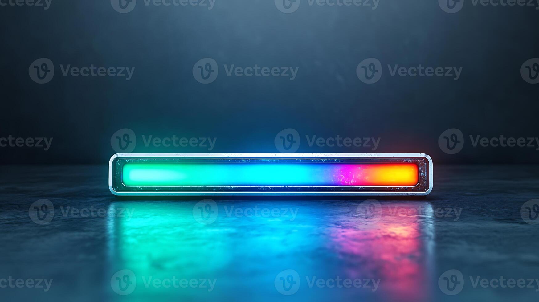 Colorful LED light bar illuminating a dark surface, creating a vibrant atmosphere photo