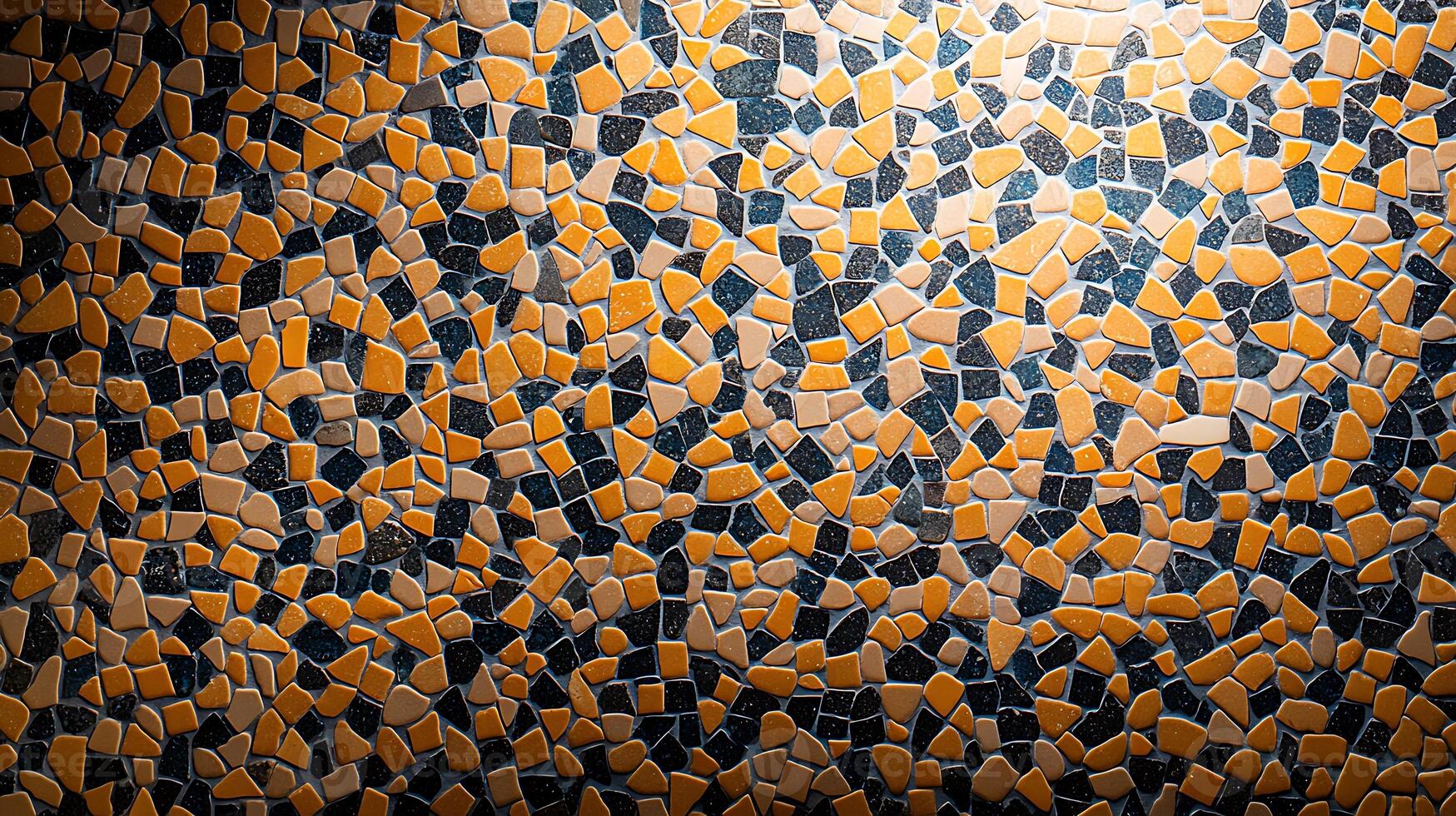 Colorful mosaic pattern featuring various shapes and textures, ideal for design backgrounds photo