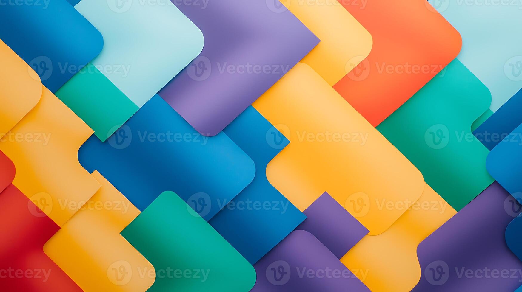 Colorful overlapping geometric shapes create a vibrant abstract background for creative projects photo