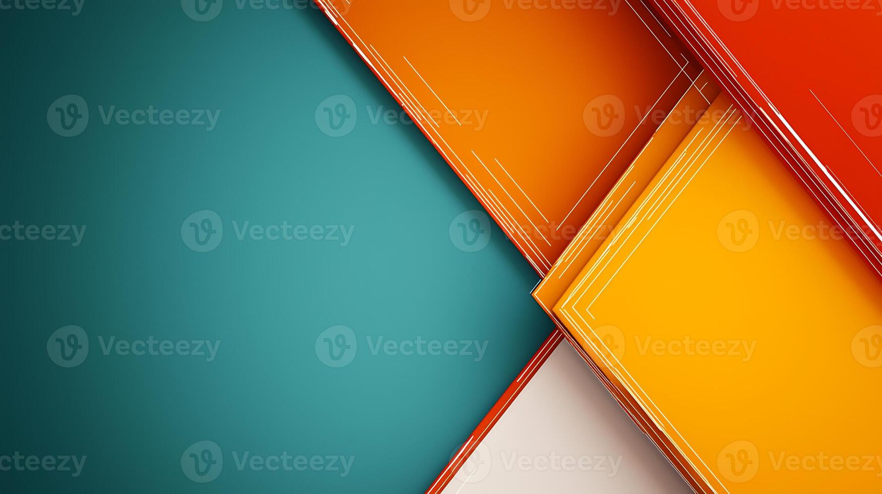 Colorful overlapping geometric shapes creating a vibrant abstract background with depth photo