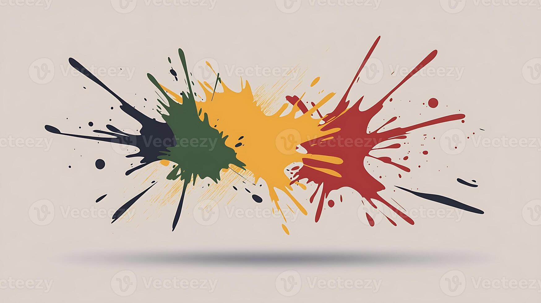 Colorful paint splashes creating an artistic explosion on a neutral background photo