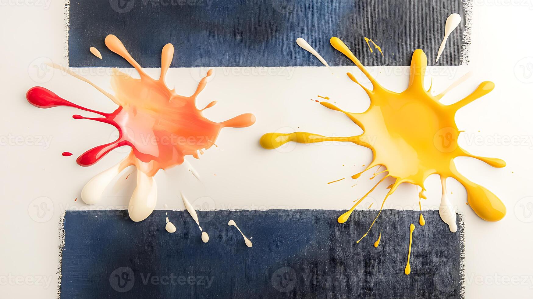 Colorful paint splashes on a textured surface, showcasing artistic expression and creativity photo