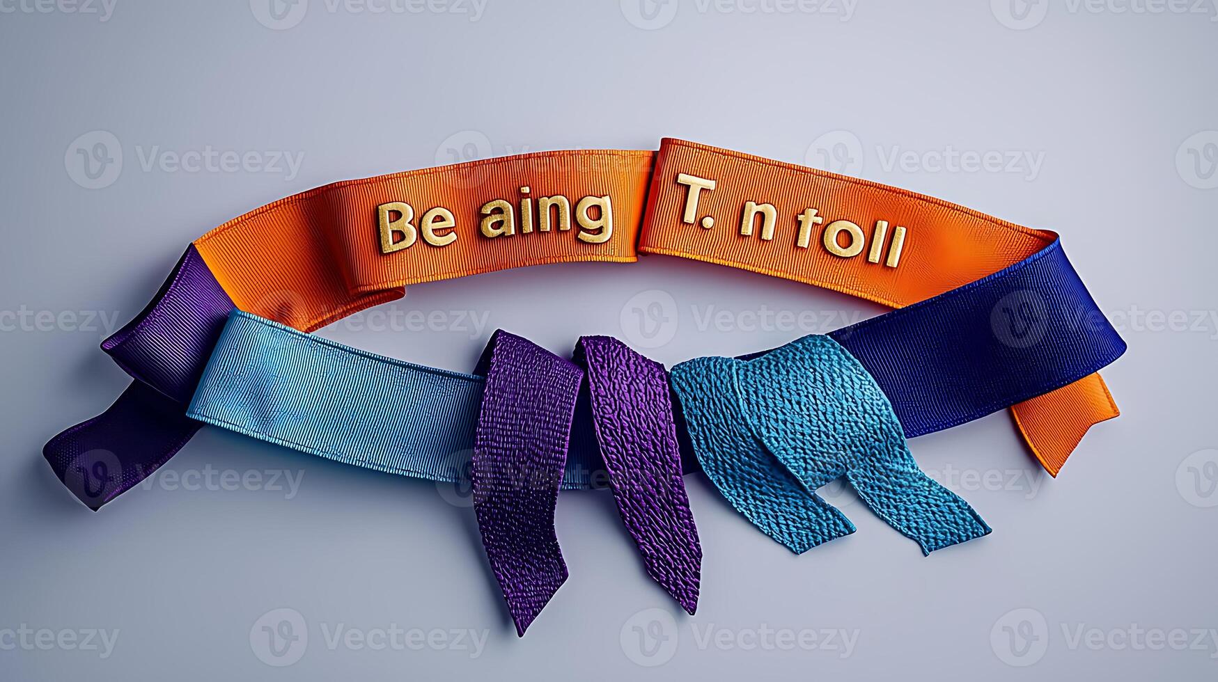 Colorful ribbons arranged artistically with text, showcasing creativity and design potential photo