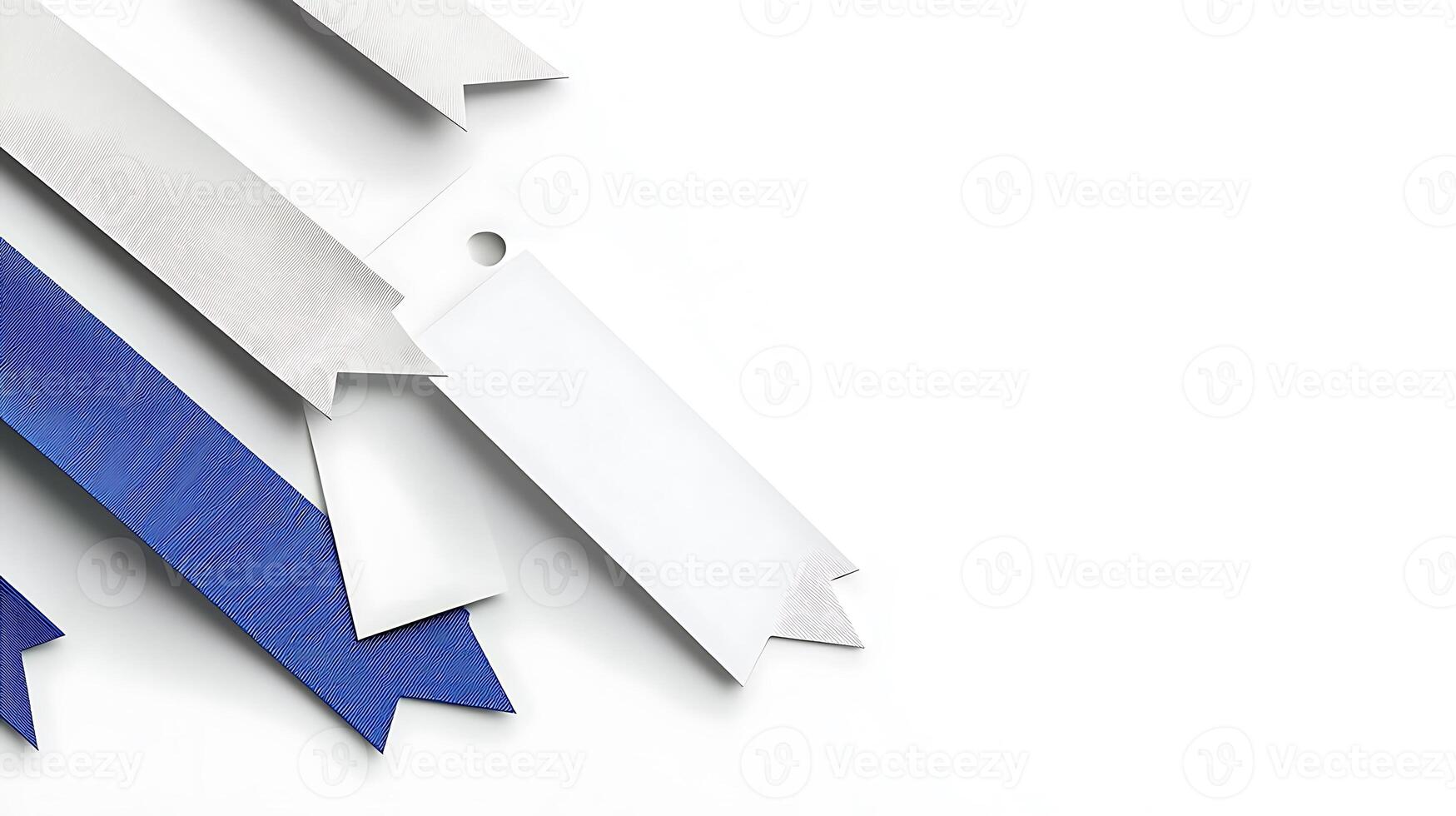 Colorful ribbons in various shades arranged artistically on a clean white background photo