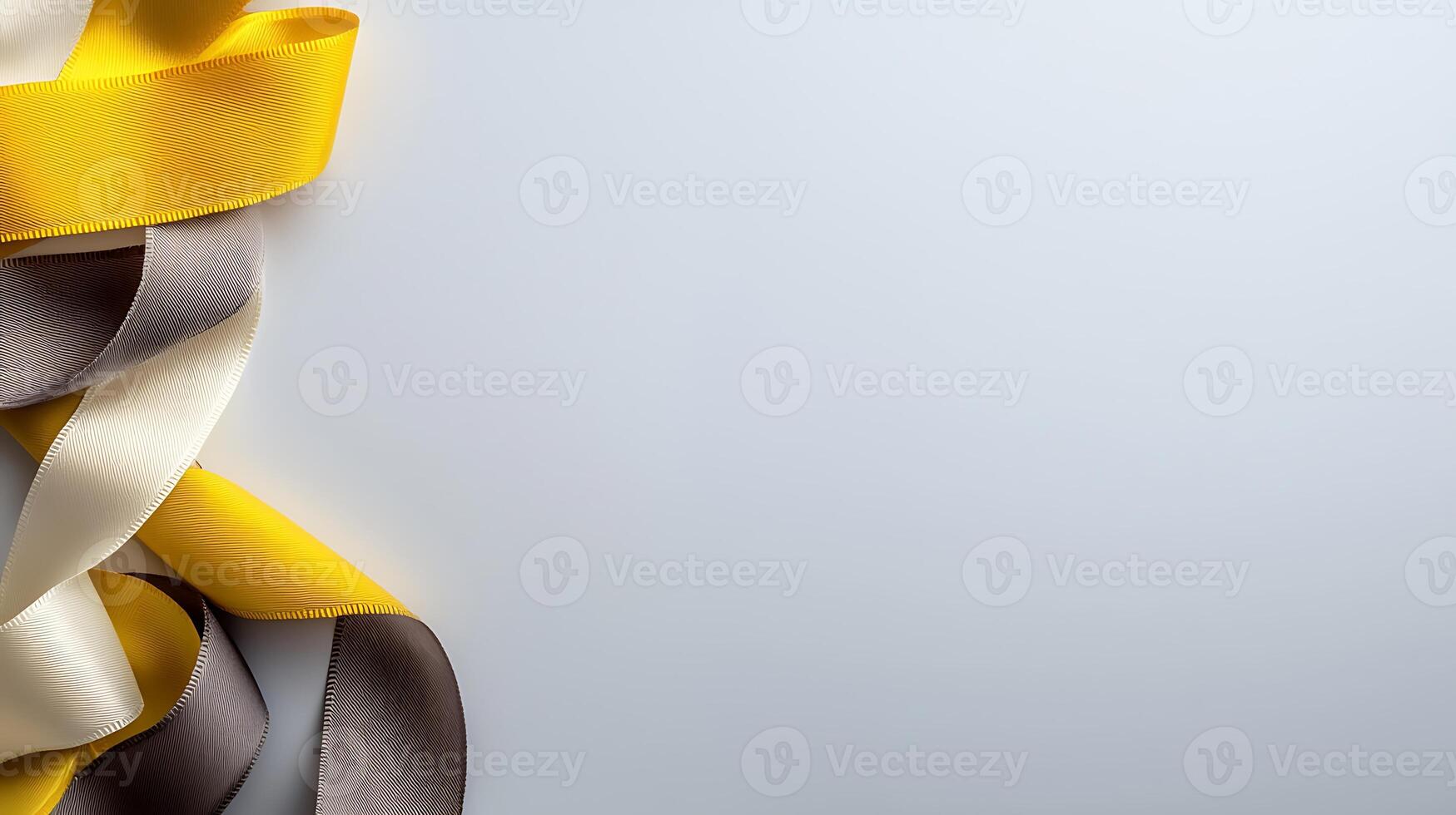 Colorful satin ribbons elegantly arranged on a soft background, ideal for crafting and decoration photo