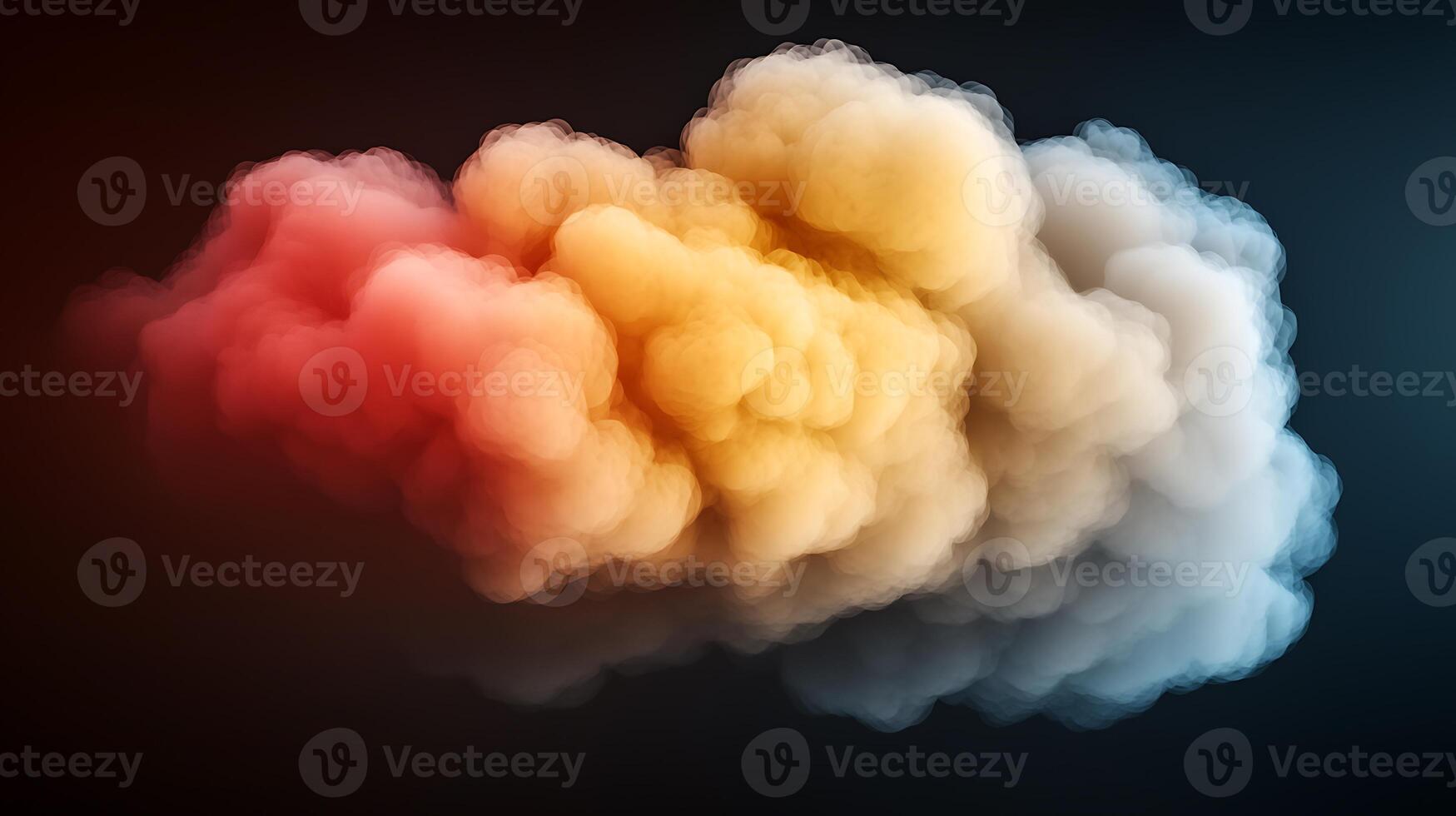 Colorful smoke cloud swirling in a dark background, creating a dynamic and vibrant atmosphere photo
