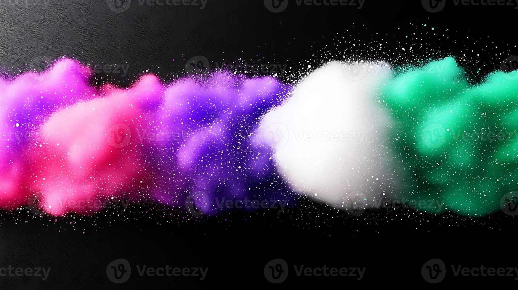 Colorful smoke clouds in vibrant hues dispersing against a dark background, creating an artistic effect photo