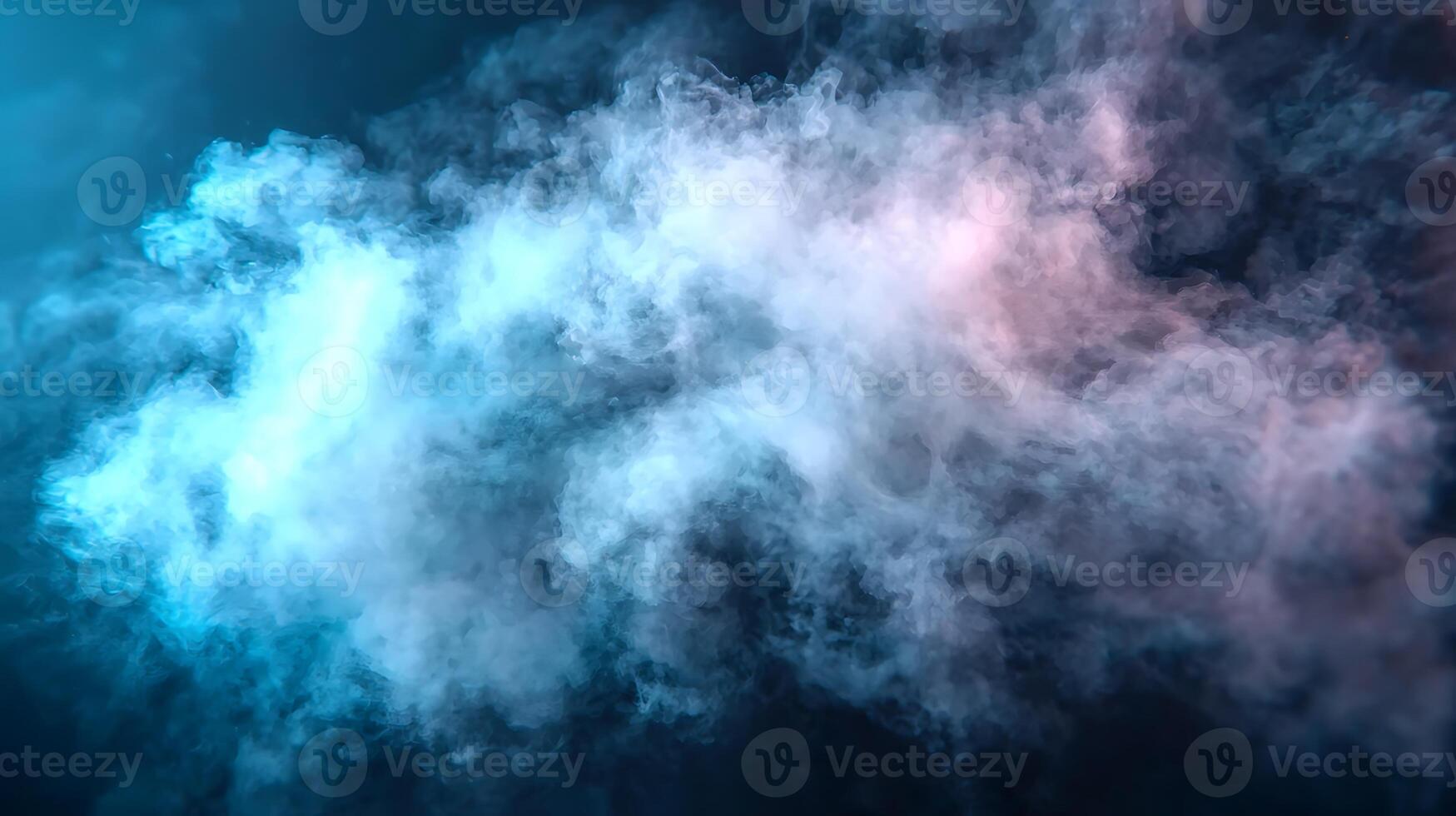 Colorful smoke swirling in a dark background, creating an ethereal atmosphere for design use photo