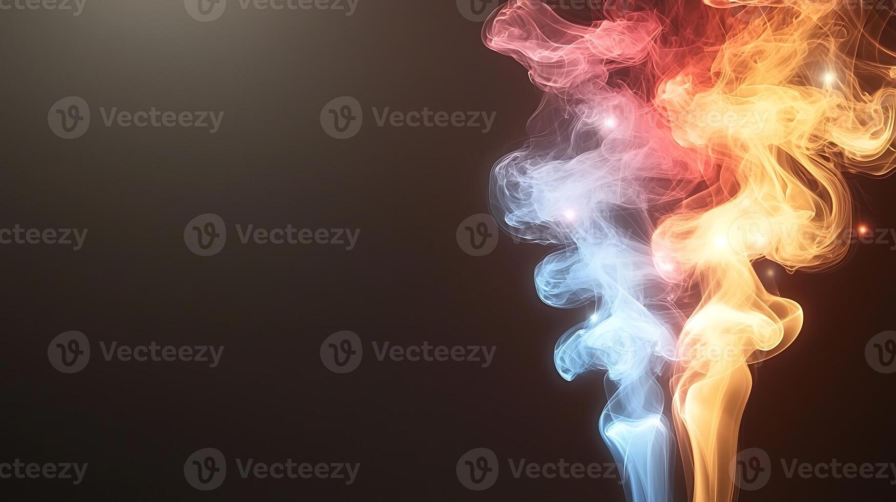 Colorful smoke swirling in the air, creating an abstract background with vibrant hues photo