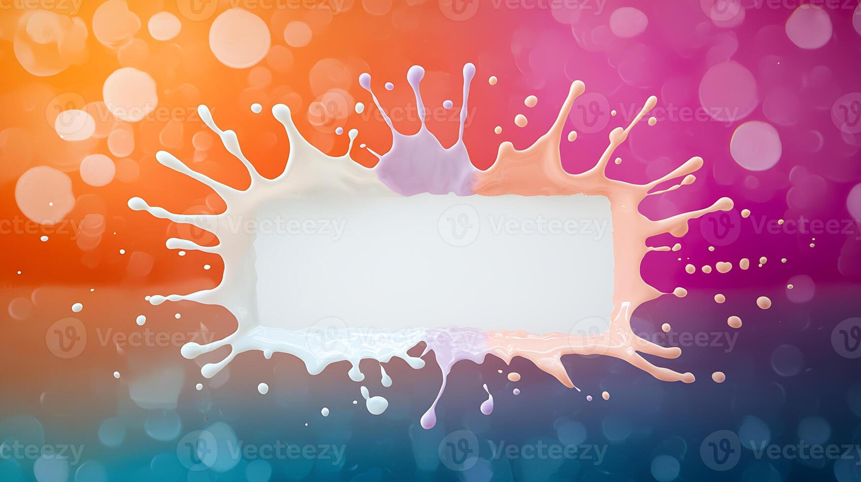 Colorful splash background with milk-like textures and vibrant bokeh effects for creative use photo