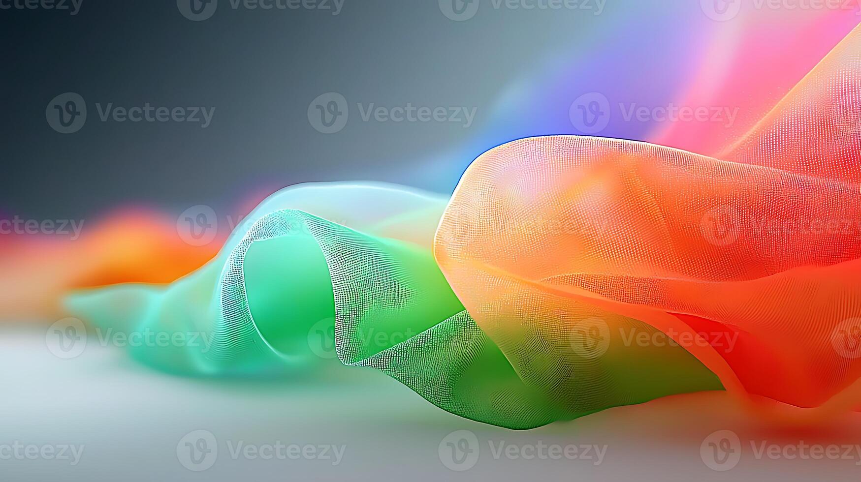 Colorful translucent fabric flowing gracefully, creating a vibrant backdrop with soft hues photo