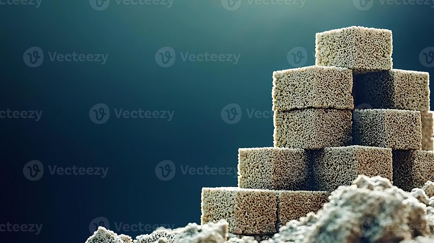 Stacked sugar cubes on a textured surface with soft lighting, creating a minimalist aesthetic photo