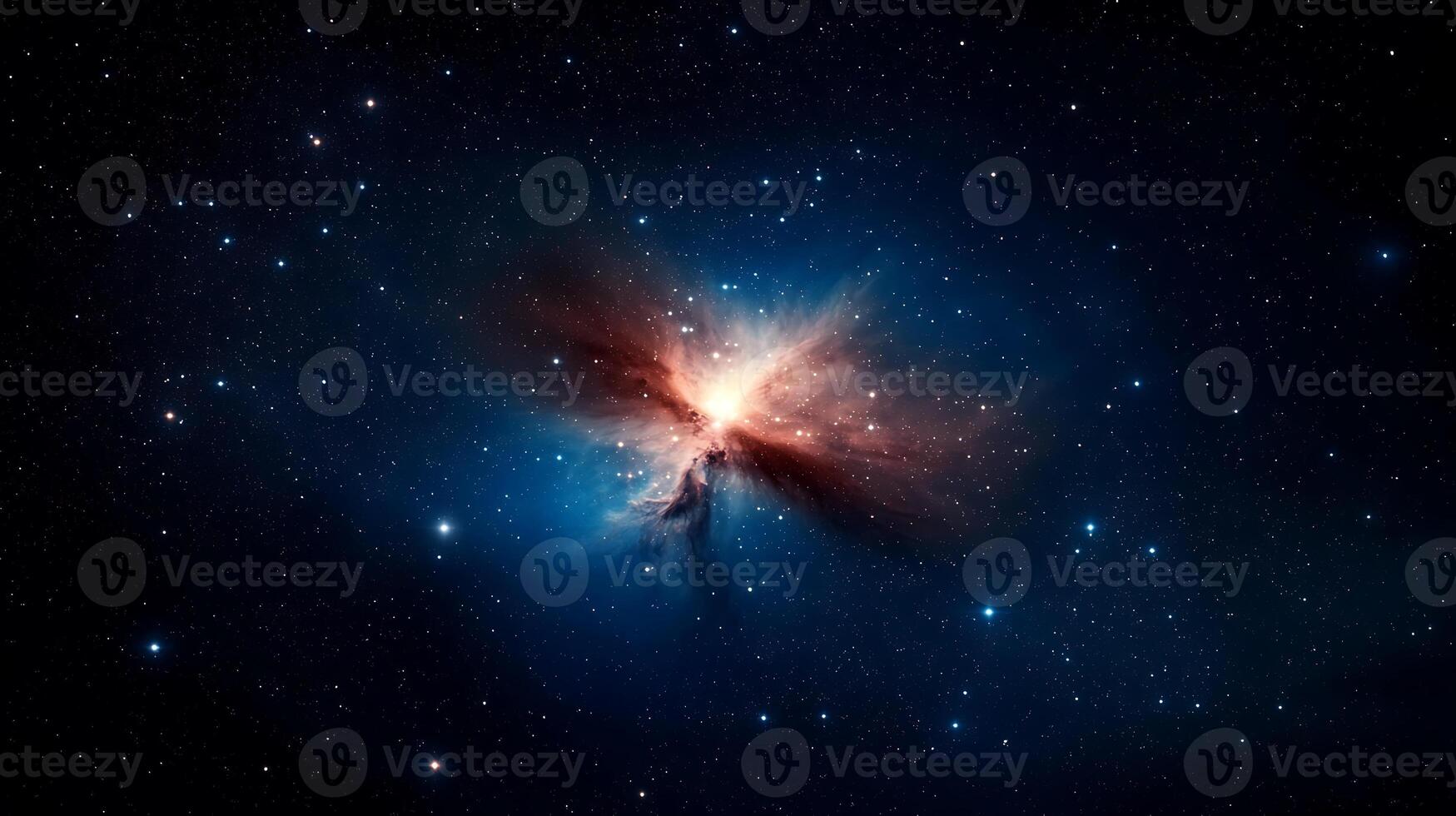 Stunning cosmic explosion in deep space showcasing vibrant colors and distant stars photo