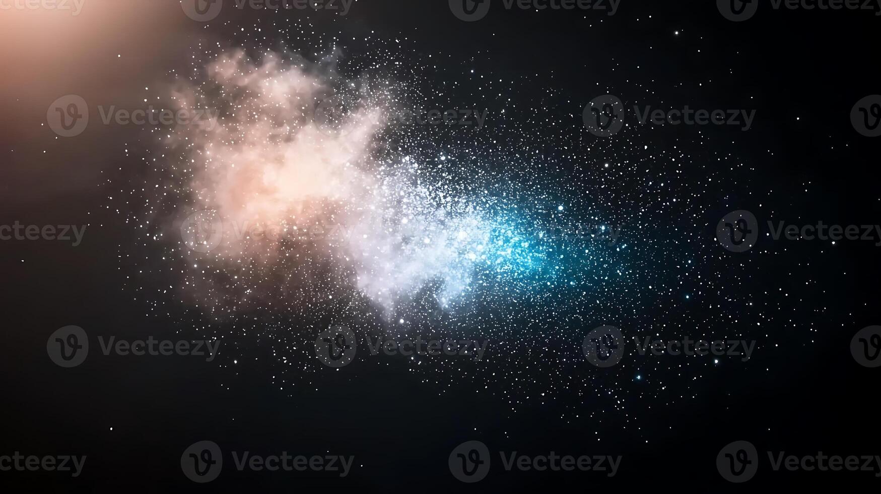 Stunning cosmic explosion of colorful stars and nebulae in a dark universe backdrop photo