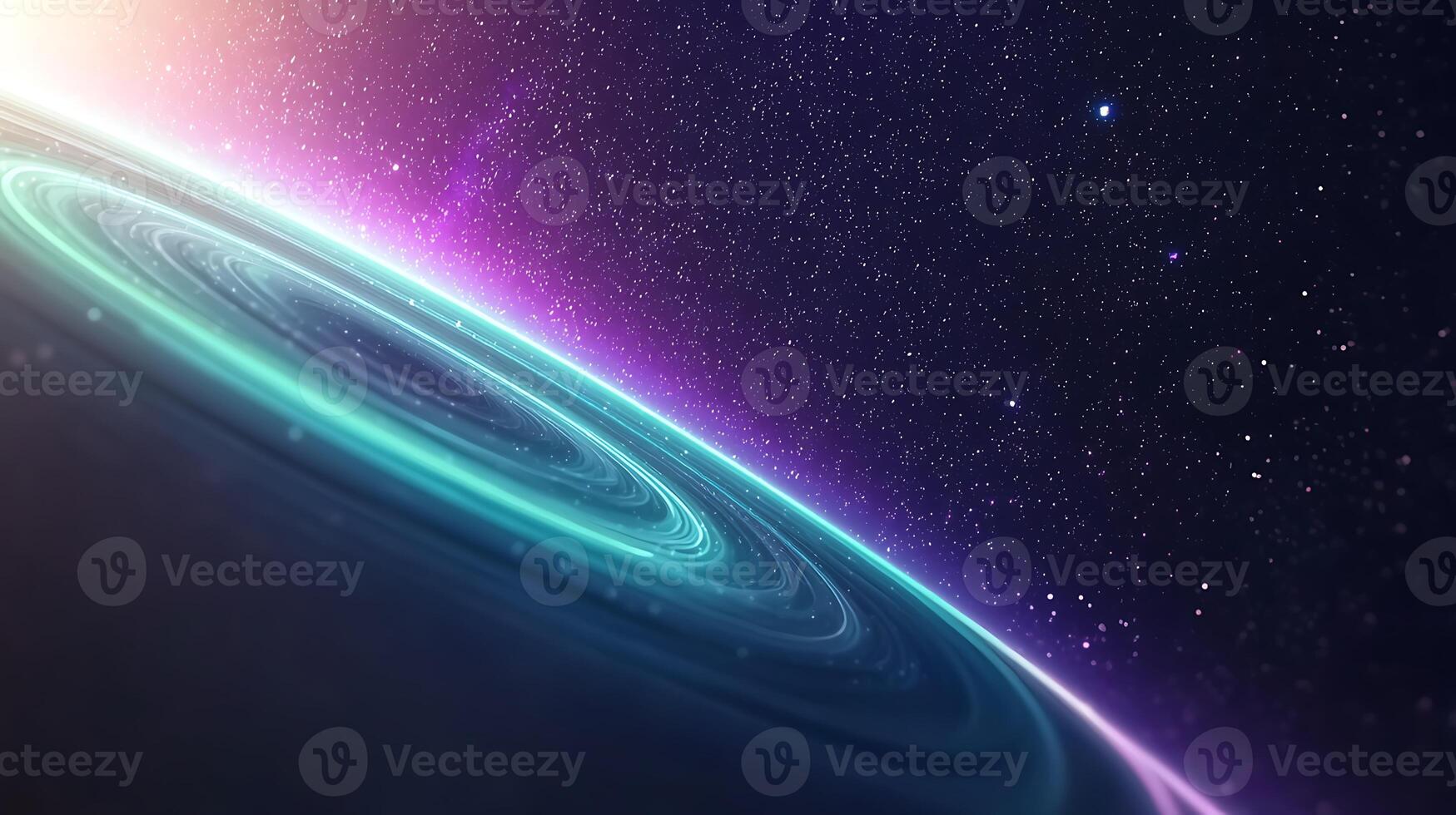 Stunning cosmic landscape showcasing a vibrant galaxy with swirling colors and stars photo