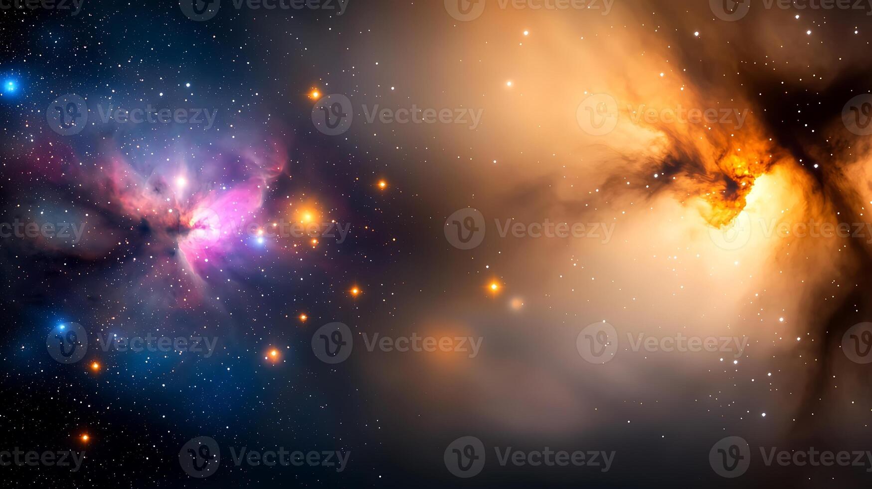 Stunning cosmic scene showcasing vibrant nebulae and star formations in deep space photo
