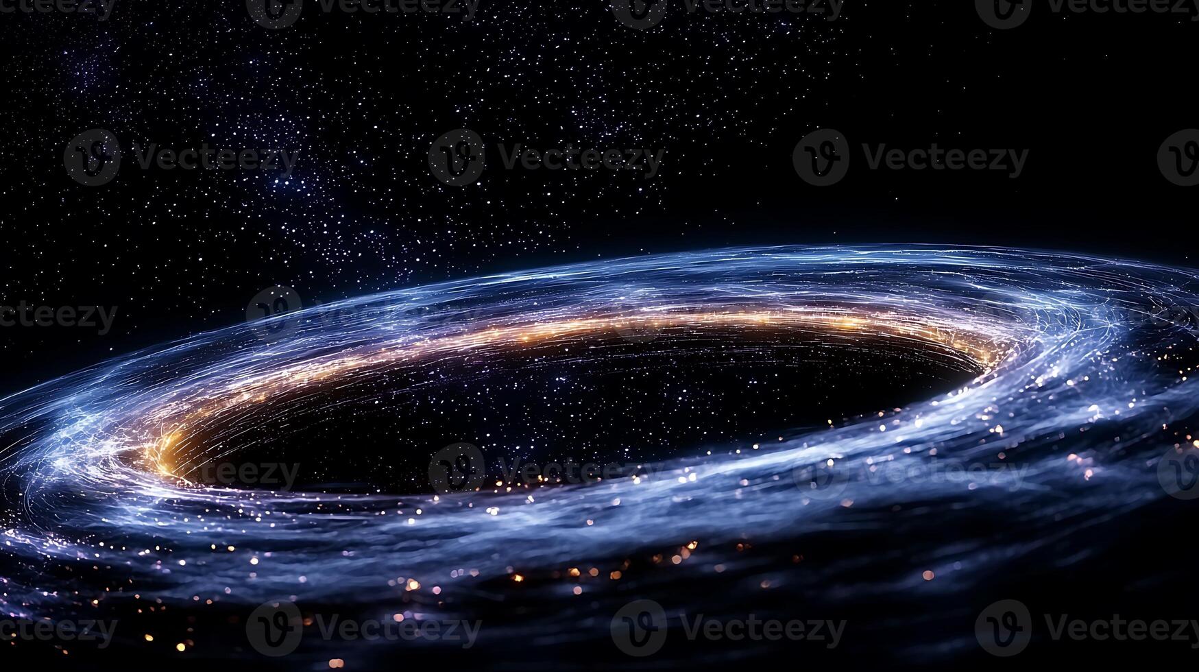 Stunning cosmic whirlpool showcasing swirling stars and luminous particles in deep space photo