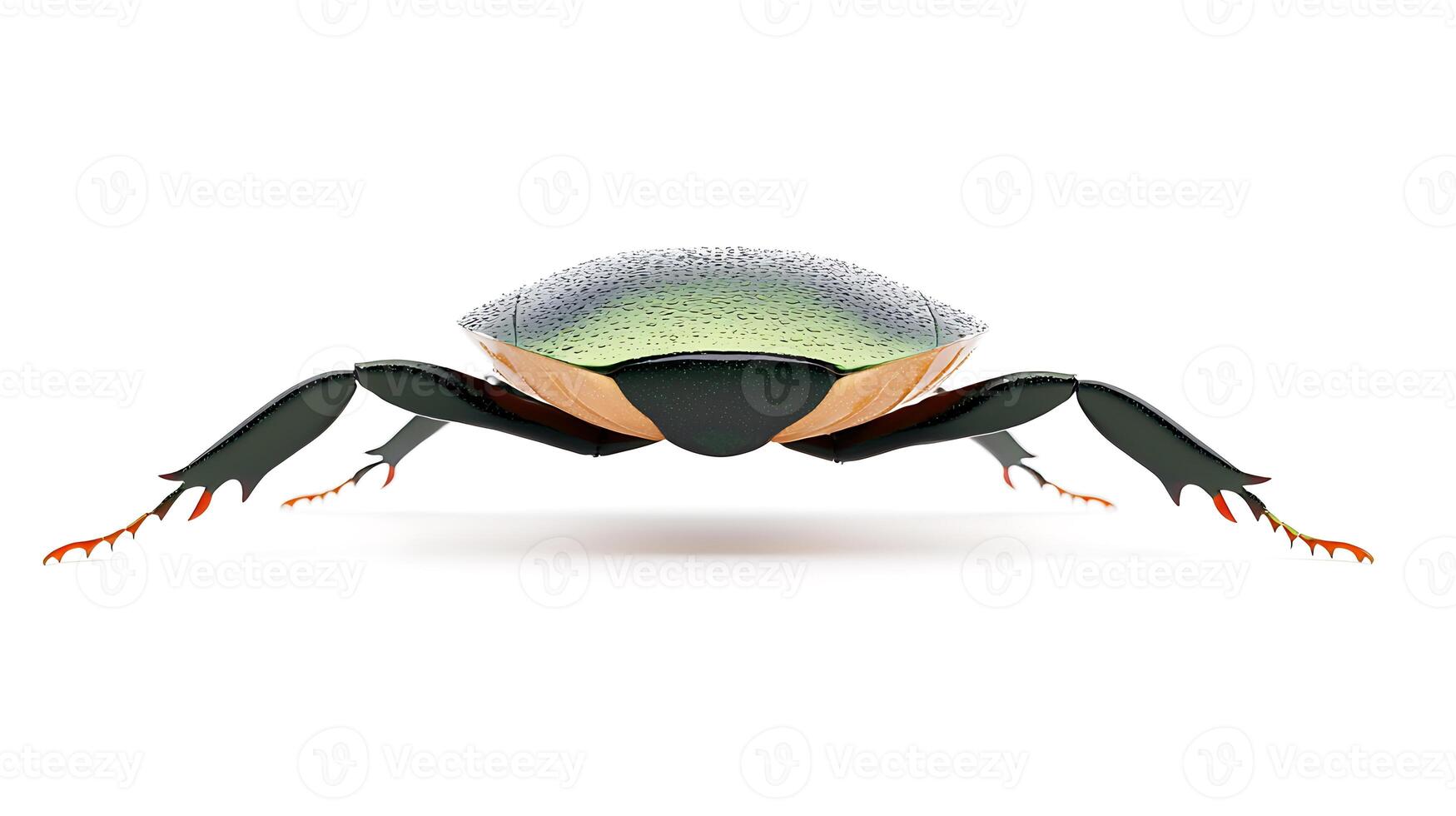 Stylized illustration of a crab showcasing its unique anatomy and vibrant colors photo