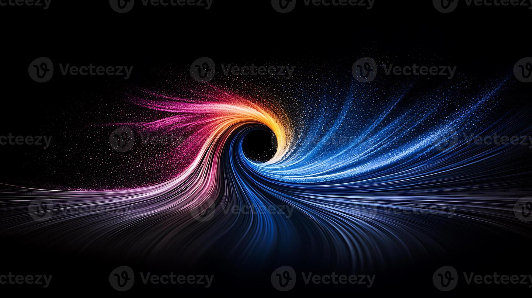Swirling vortex of vibrant colors creating a mesmerizing visual effect on a dark background photo