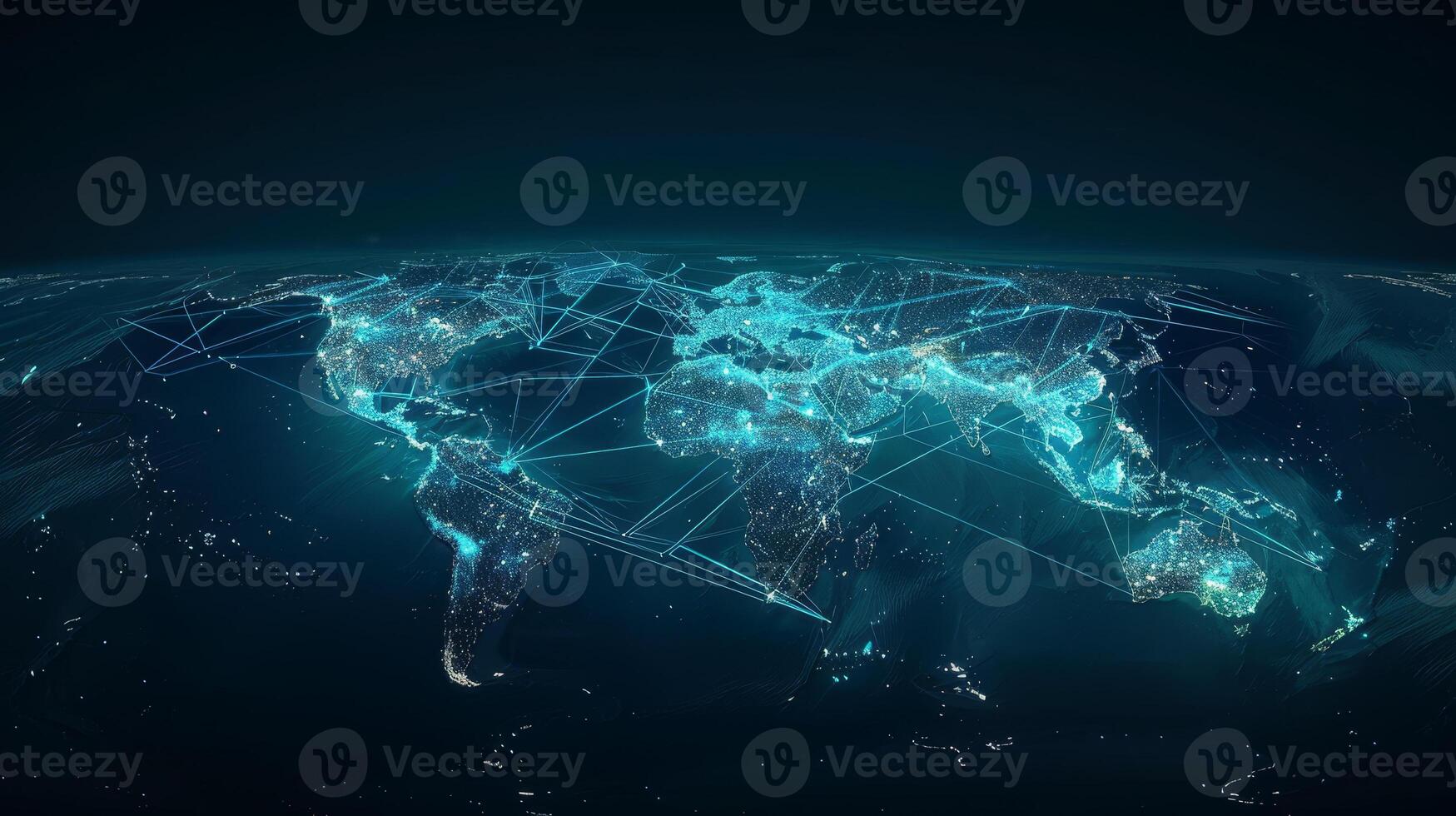 The world map with connected lines and networks photo