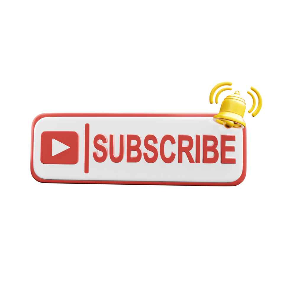 Creative Subscribe bell button. Subscribe to channel, blog r newsletter. Social media Marketing banner. 3d Illustration png