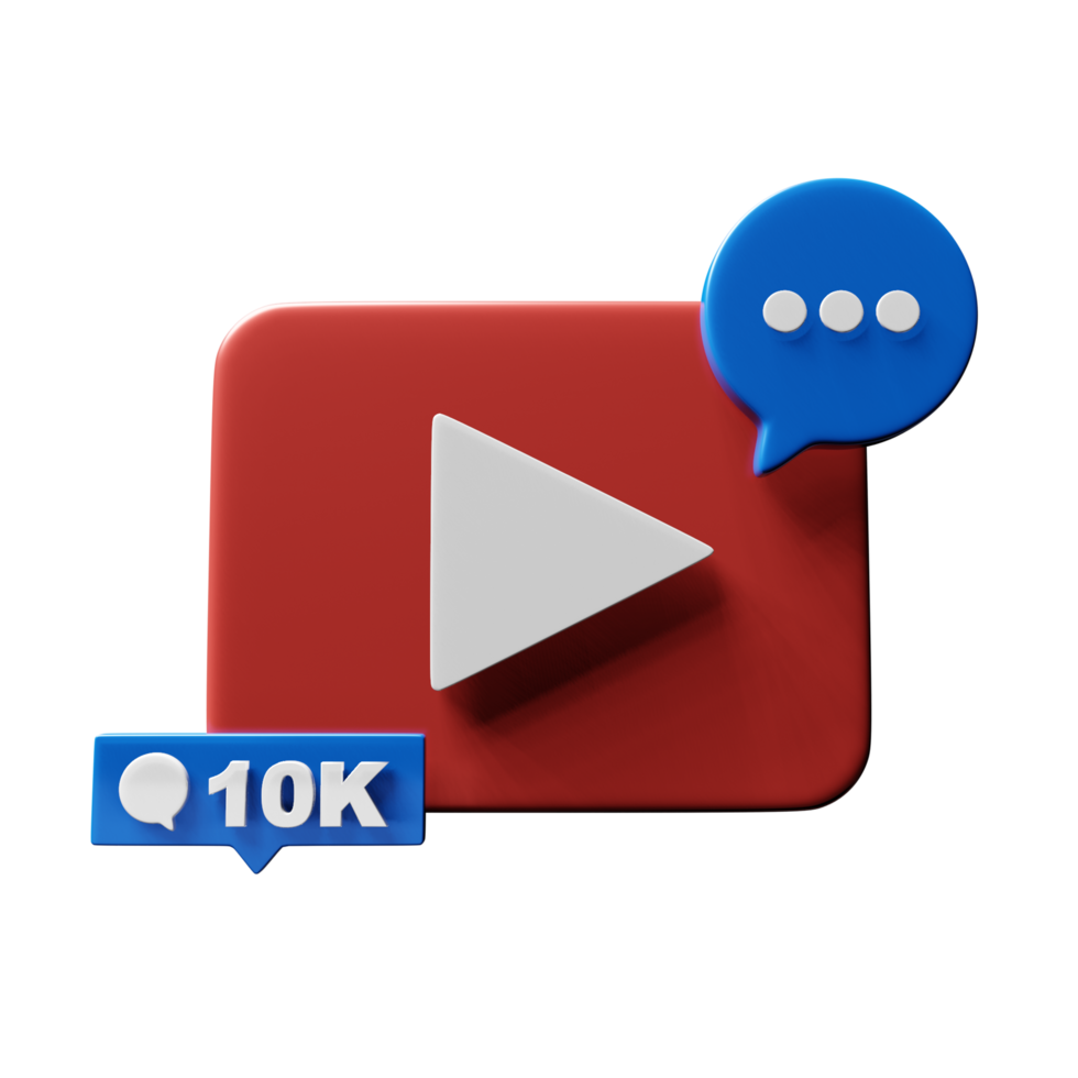 3d social media icons, online communication, digital marketing symbols. Comment button. Elements for networking sites, applications png