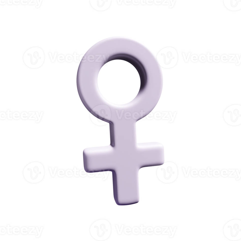 3D Female Symbol Icon in delicate lilac colors. Concept for International Women's Day as a separate element for social networks, web sites, greeting cards or more. png