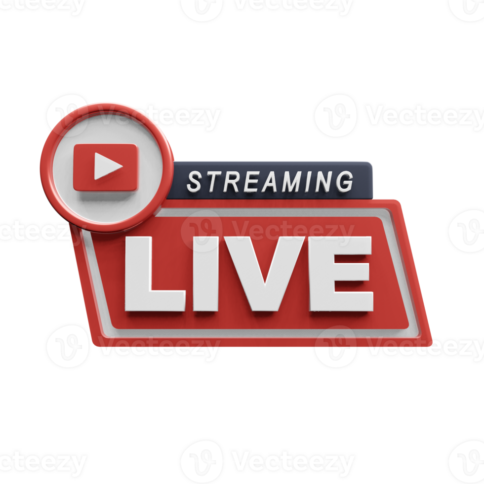 Banner Live streaming for social networks. 3d illustration. png
