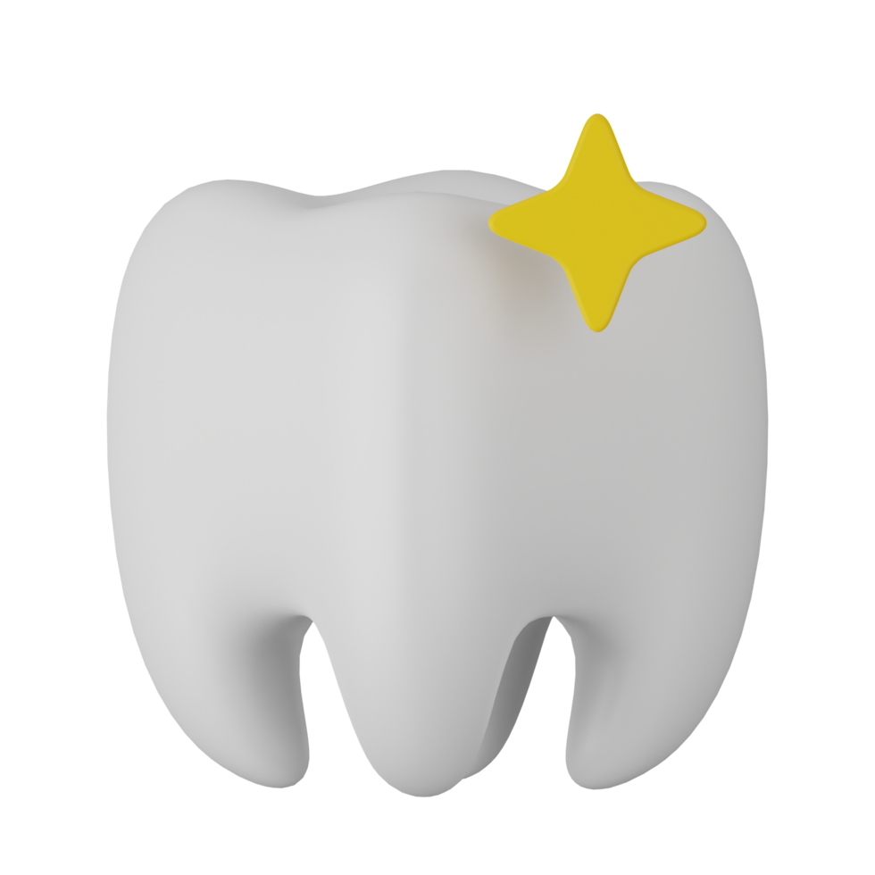 Tooth glowing 3d icon png