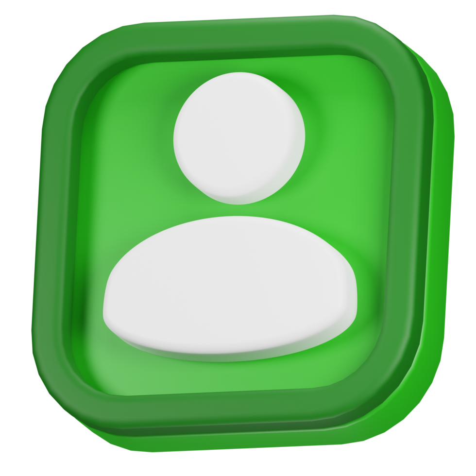 3D Green User Profile Icon png