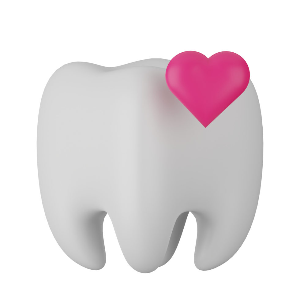Tooth 3d icon isolated love png