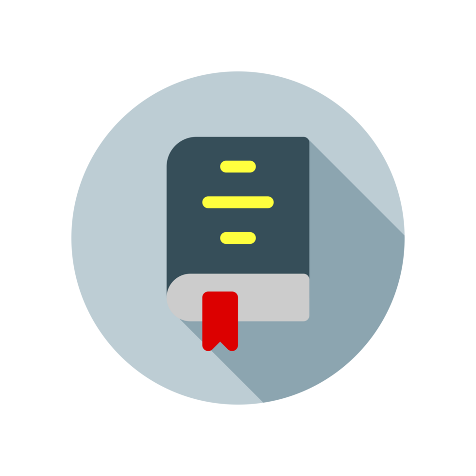 A book with a red ribbon on it png